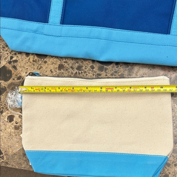 Shorebags 2Elegant Blue and Cream Tote Bag and small bag - Picture 8 of 10